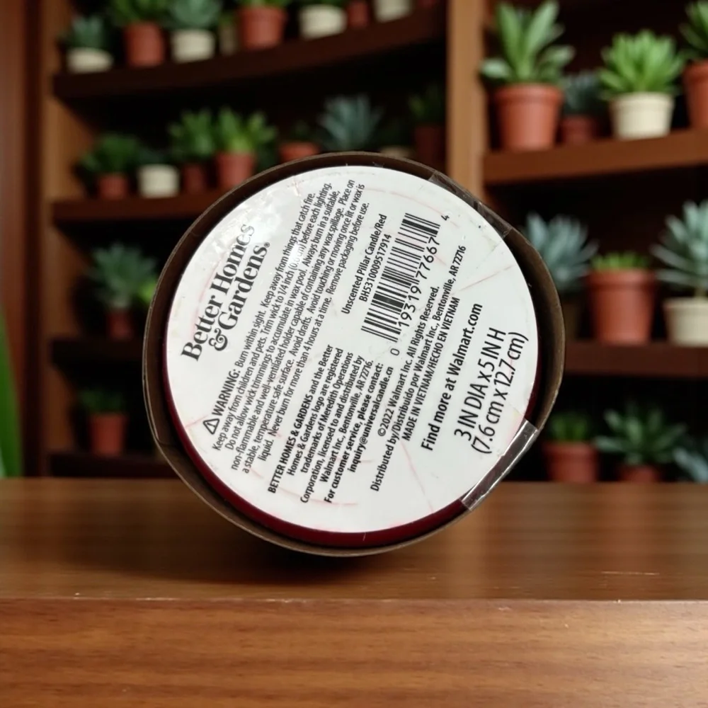 Better Homes And Gardens Red Pillar Candle For Home Decor